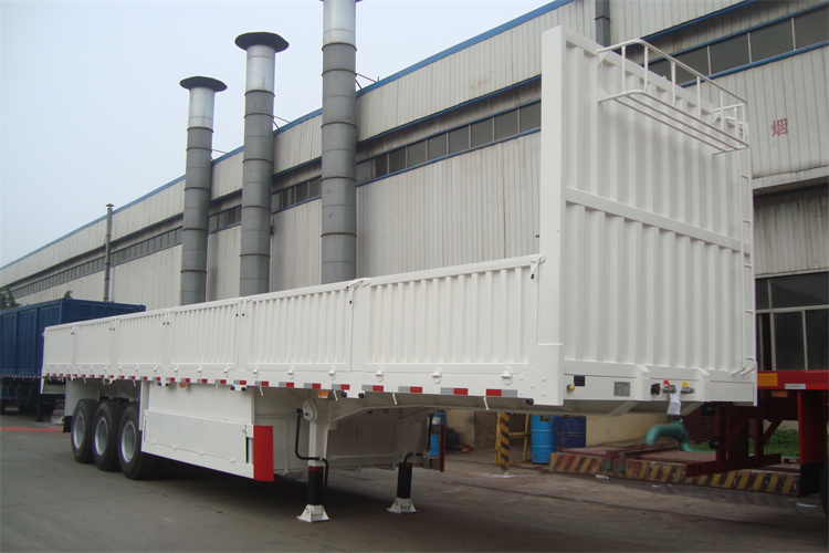 50T Straight Beam Semi Trailer With Side Walls